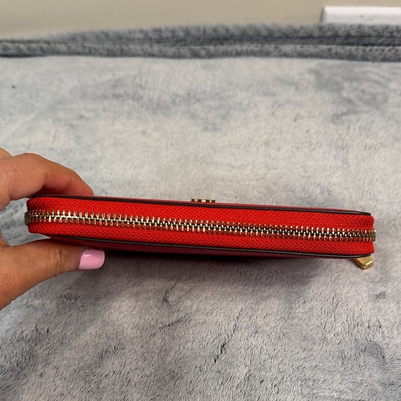 Tory Burch Emerson Medium Zip Around Wallet - Brilliant Red - Picture 6 of 12
